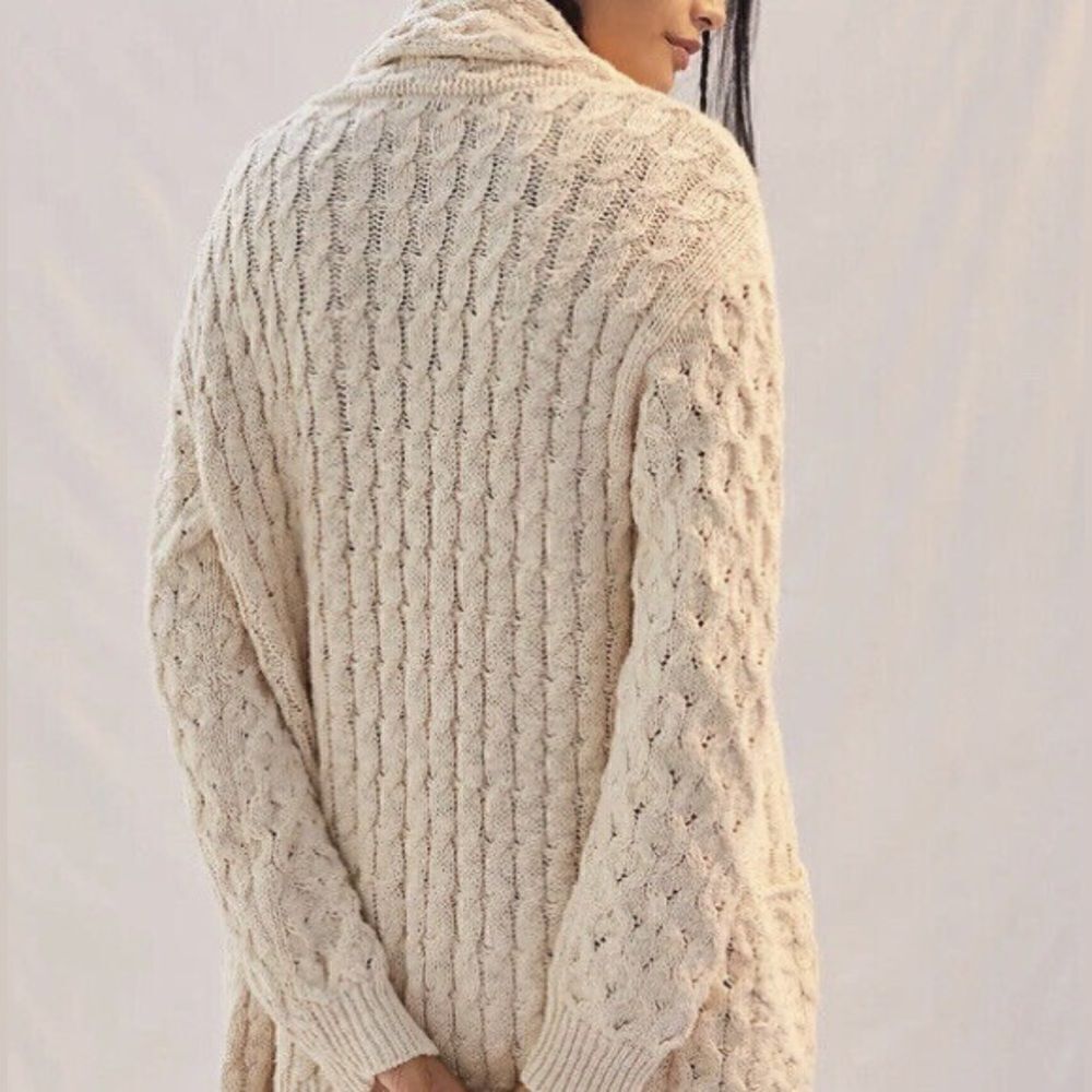 NWT ANTHROPOLOGIE TEXTURED CABLE CARDIGAN SWEATER x PILCRO - Picture 5 of 6